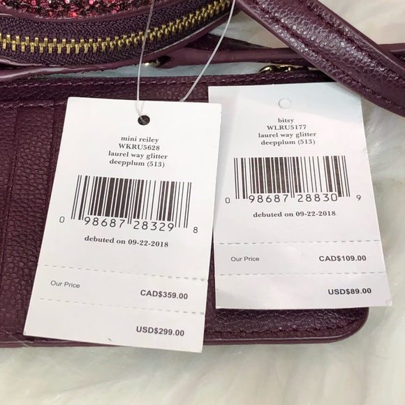 Kate Spade Mini Reiley Glitter Satchel Wallet Set - Picture 8 of 8